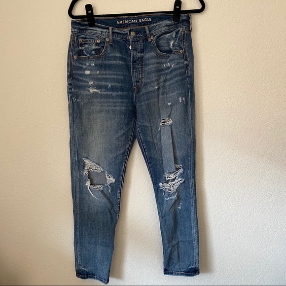 American Eagle Outfitters Denim - American Eagle Hi-Rise Girlfriend distressed Jeans